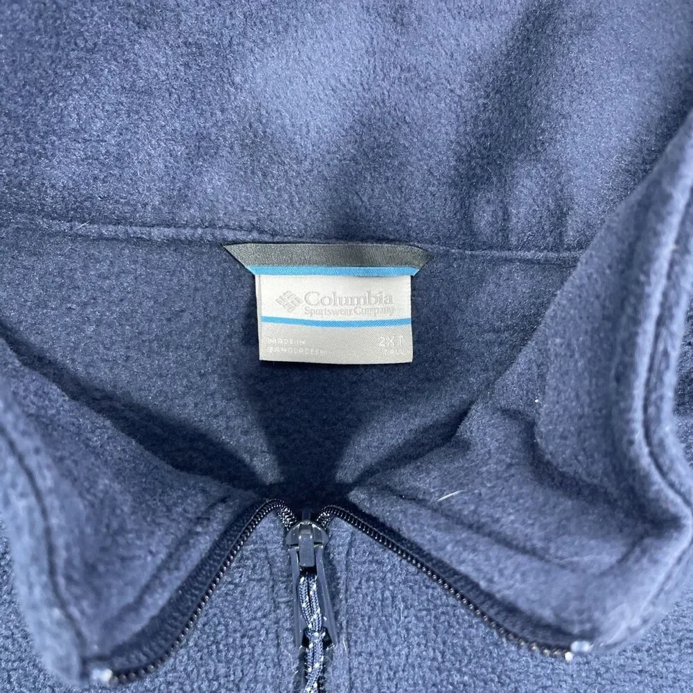 Columbia‎ Men's XXL Blue Green Full Zip Fleece Jacket